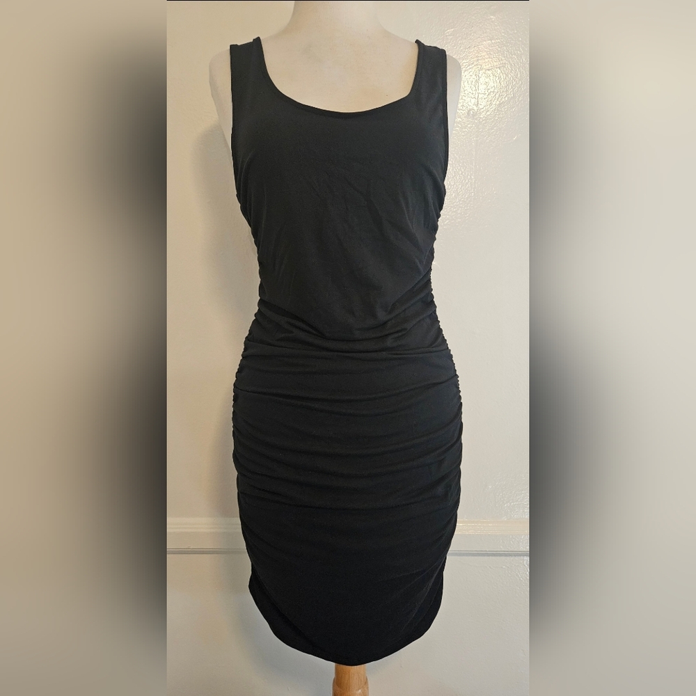 New Rayon spandex jersey stretch midi dress